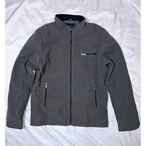 Marc Asher Men's Full Zip Stand-Up Collar Jacket w/ Zipped Pockets S Gray